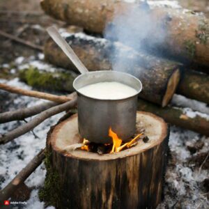 Firefly Mazandarani buttermilk on firewood in the forest 80007 resize